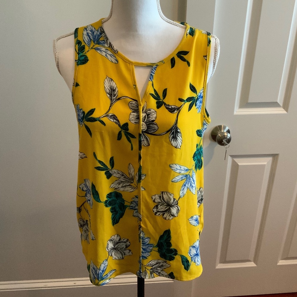 C&E tunic shirt, yellow flower print